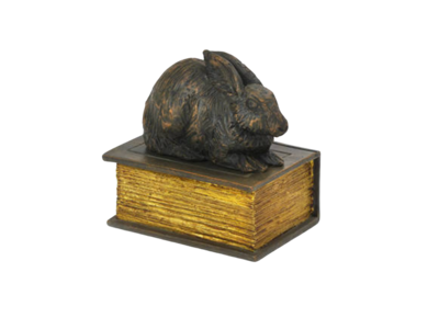 Rabbit On A Book Cast Urn
