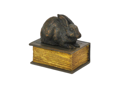 Rabbit On A Book Cast Urn