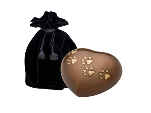 Heart Shaped Urn Brass