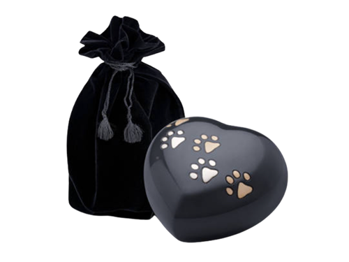 Heart Shaped Urn Black