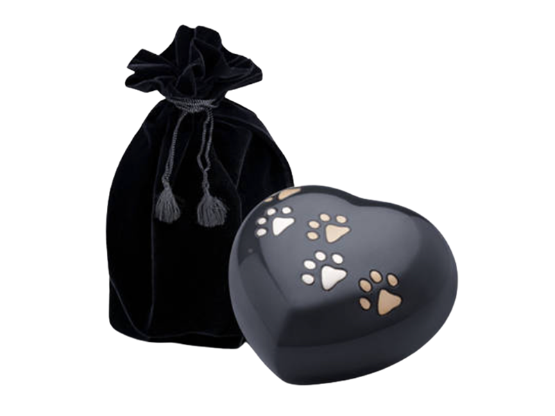 Heart Shaped Urn Black