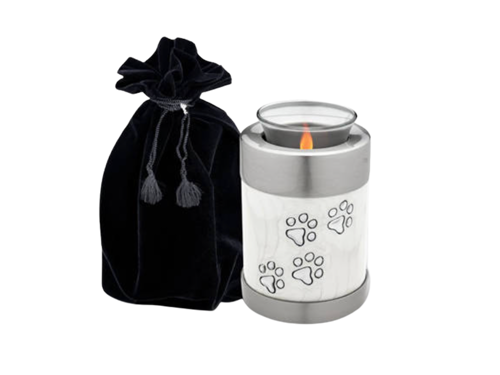 Pet Tealight Holding Urn - Small, White