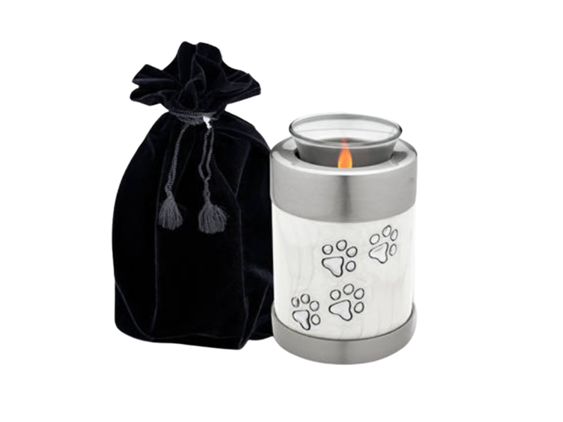 Pet Tealight Holding Urn - Small, White