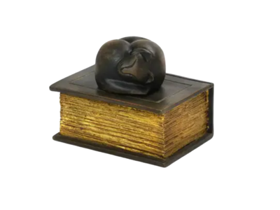 Cat On A Book Cast Urn