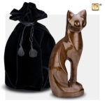 Brass Standing Cat | Pet Caskets for Ashes